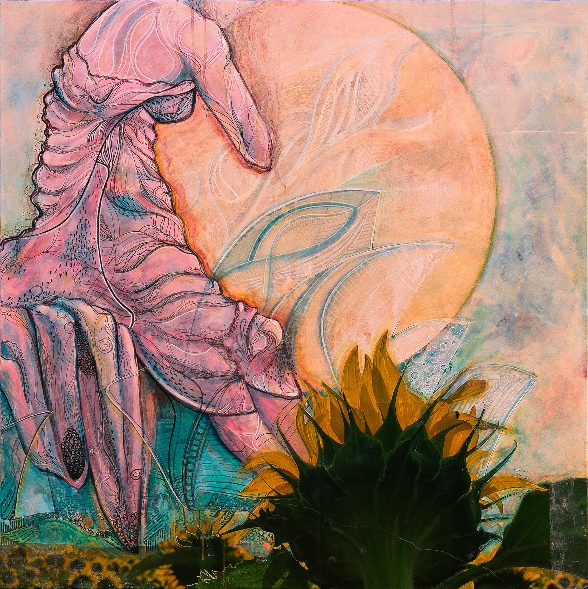 SUNFLOWER-Opera-House--Lucia-Lukas-ArtDesign-Original-Painting-2048px-sRGB